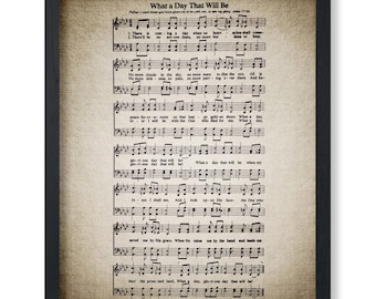 Vintage Music Sheet Print - Hymnal Art for Living or Music Room - UNFRAMED - Gift for Music Lovers and Musicians