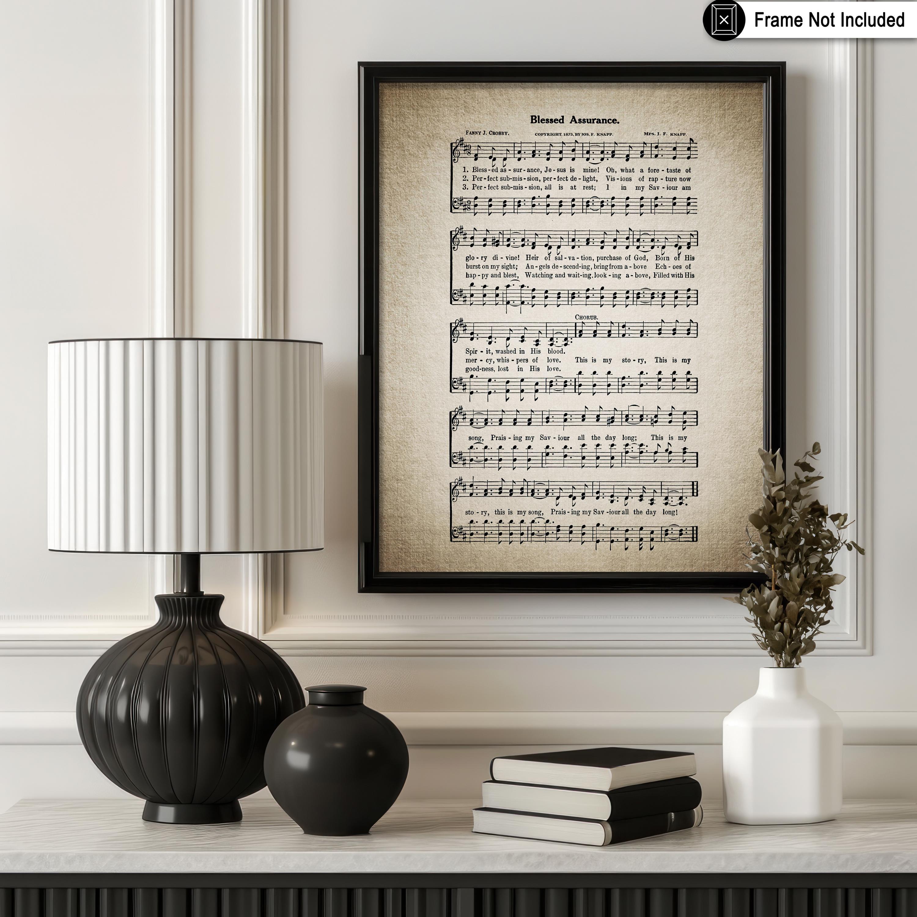 Blessed Assurance Poster - Hymnal Sheet Print - Sheet Music Art ...