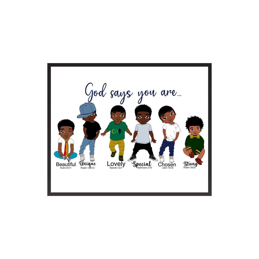 God Says You Are Poster African American Bible Verse Print Inspiring ...