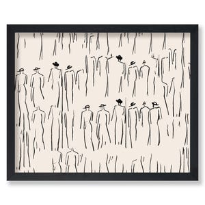Vintage Figures Drawing Poster - Retro Line Print - Abstract Art - Sketch Art - Line Art - Figure Art - Minimal Art
