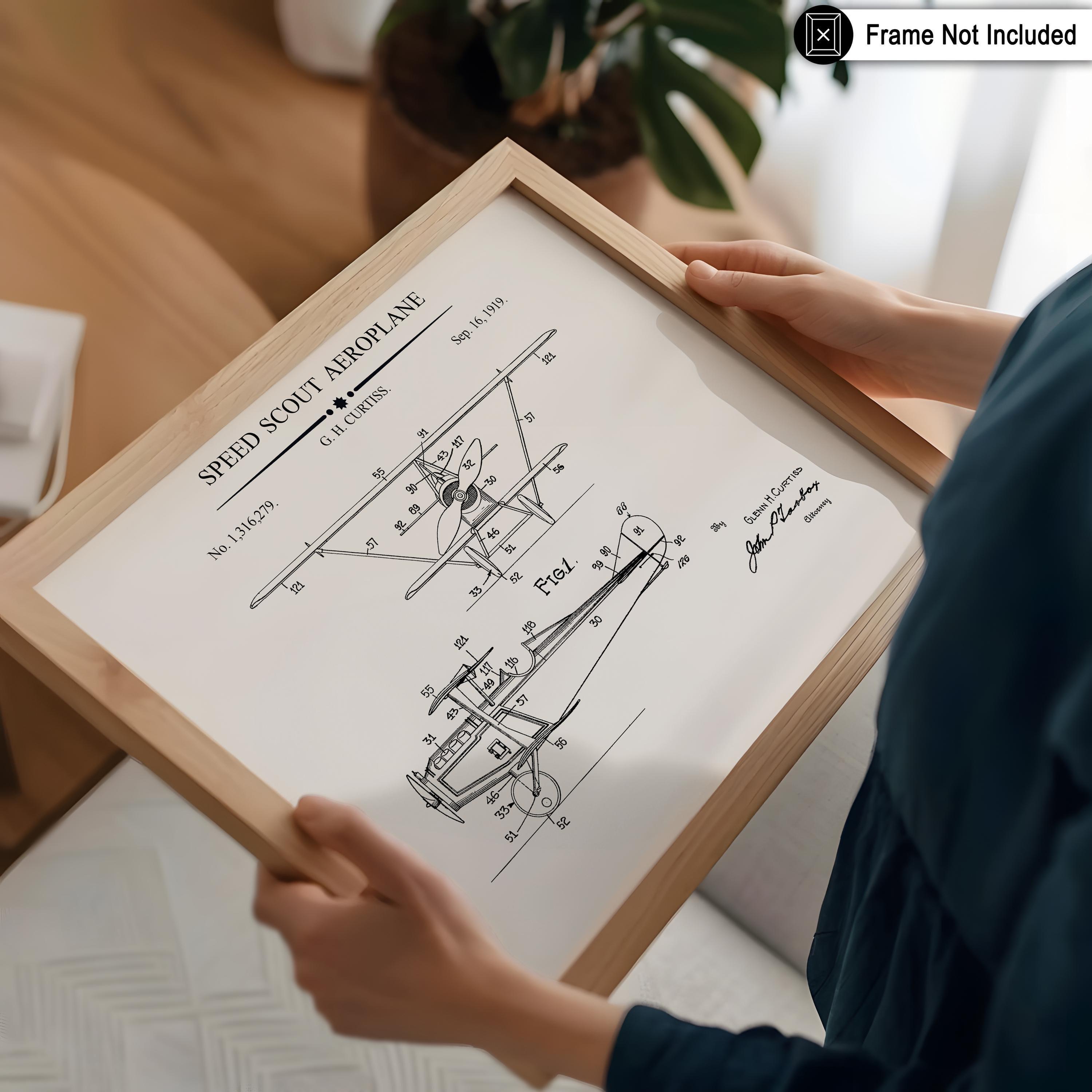 4-piece Vintage Aviation Blueprint Set: Airplane Patent Art Prints - Etsy