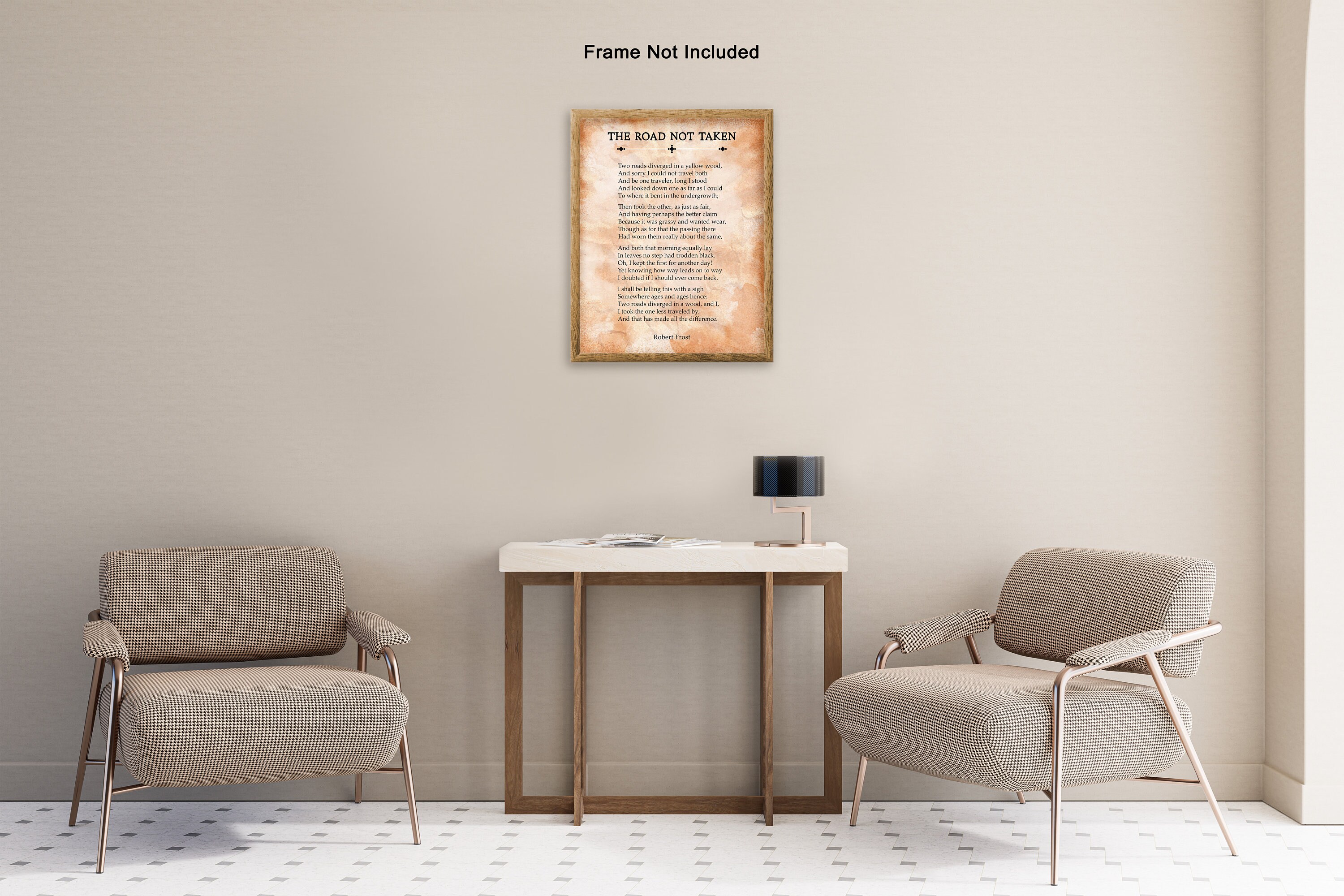 Robert Frost Poster the Road Not Taken Print Motivational Poetry Art