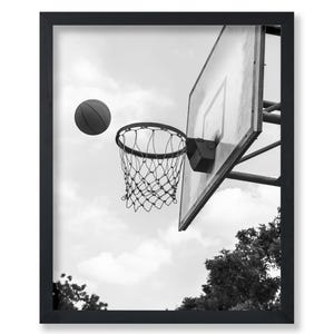 Sports Poster - Basketball Print - Photography Art - Black and White Art - Athlete Art - Basketball Hoop Art - Ball Art - Game Art