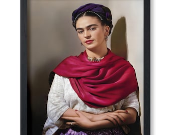 Frida Poster - Frida Self Portrait Print - Mexican Art - Self Portrait Art - Woman Art - Painter Art - Minimal Art