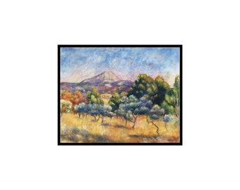 Vintage Renoir Poster - Mont Sainte Victoire Print - Impressionist Landscape Art - UNFRAMED - Home  Office Decor - Men  Women Gift