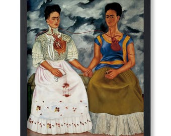 Mexican Painter Poster - The Two Fridas Print - Magic Realism Art - Great Wall Decor for Office, Living Room, Bedroom