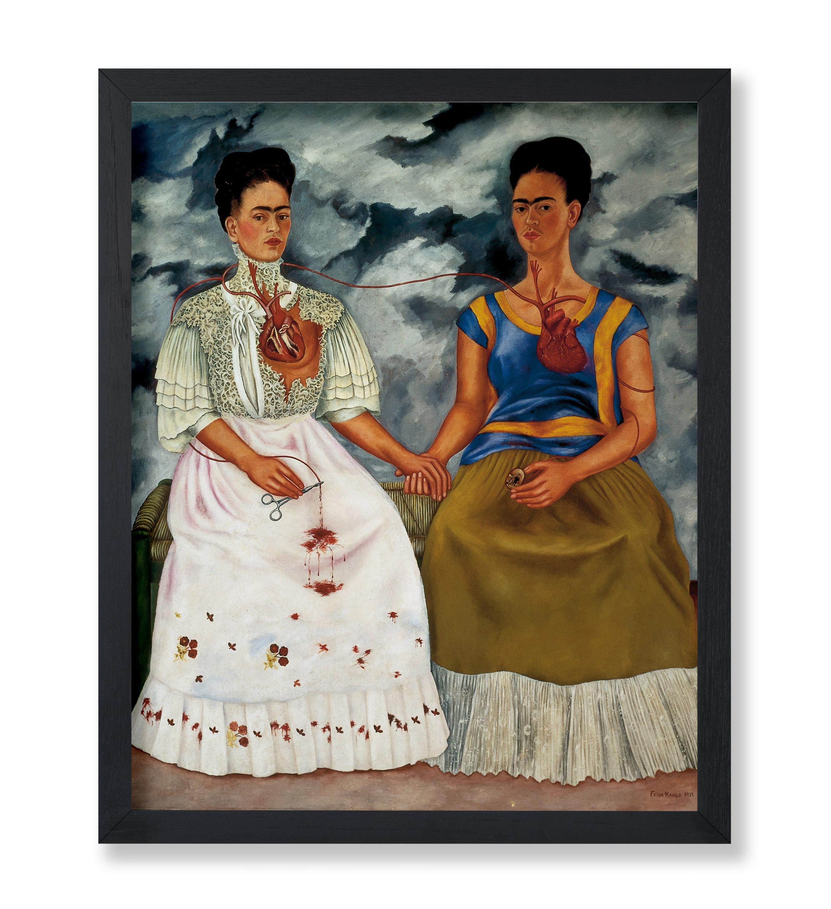 Mexican Painter Poster - The Two Fridas Print - Magic Realism Art - Great Wall Decor for Office, Living Room, Bedroom