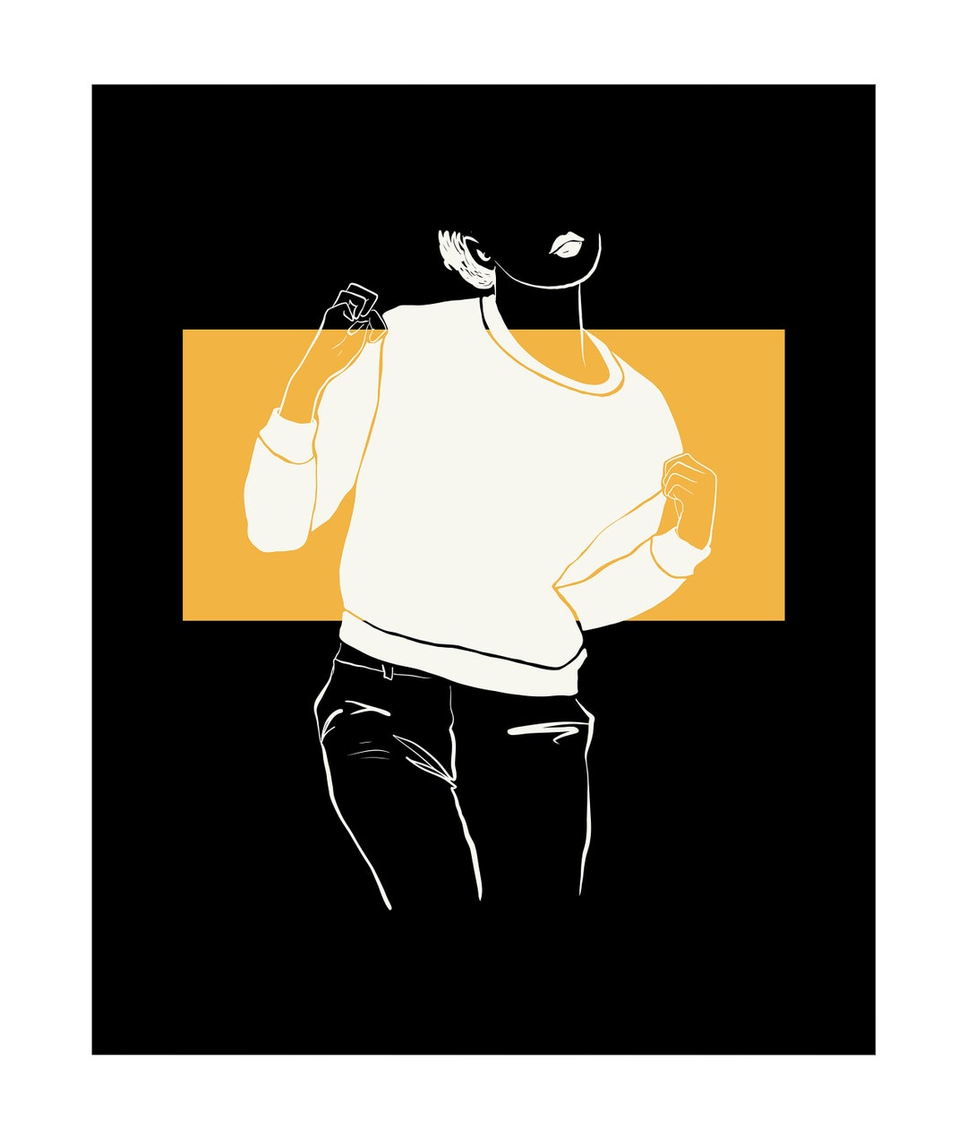 Fashion Poster Retro Abstract Print Sweatshirt Art Fashionista Art