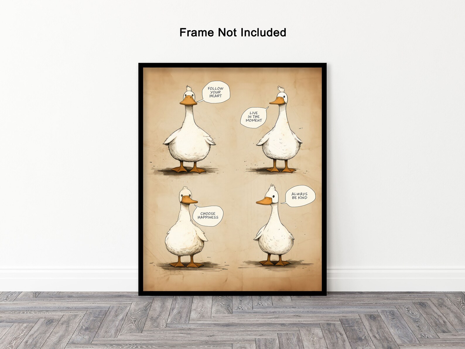 Duck Poster Motivational Print Always Be Kind Art Positive Quotes Art