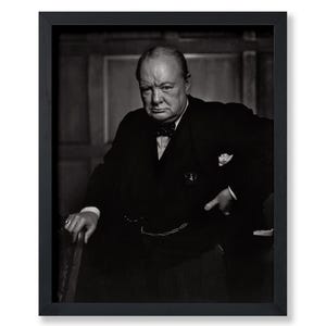 Winston Churchill Poster - Portrait Print - British Prime Minister Art - Statesman Art - Photography Art - Black & White Art