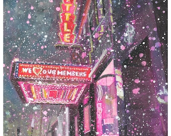 The Little Theatre Rochester NY Gouache Painting | Fine Art Print