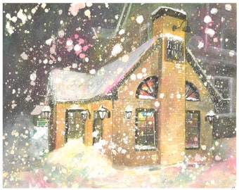 Half Pint Pub in Rochester NY Gouache Painting | Fine Art Print