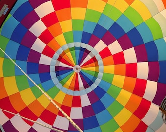 Rainbow Hot Air Balloon Print | Fine Art Photography, Nursery Decor