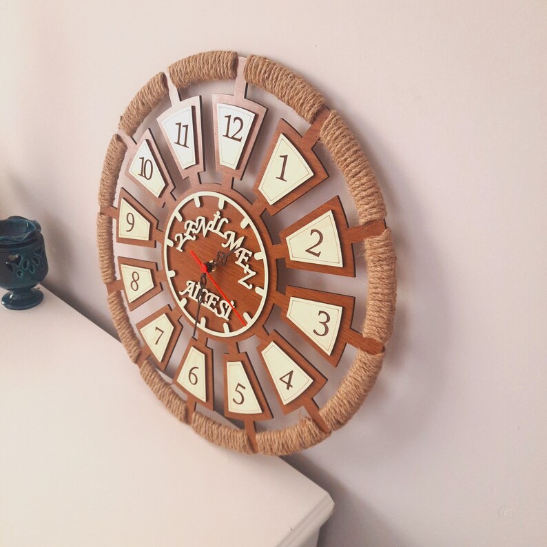 Team Roping Wall Clock Wooden Mdf Rope Wound Retro Wall Clock - Etsy