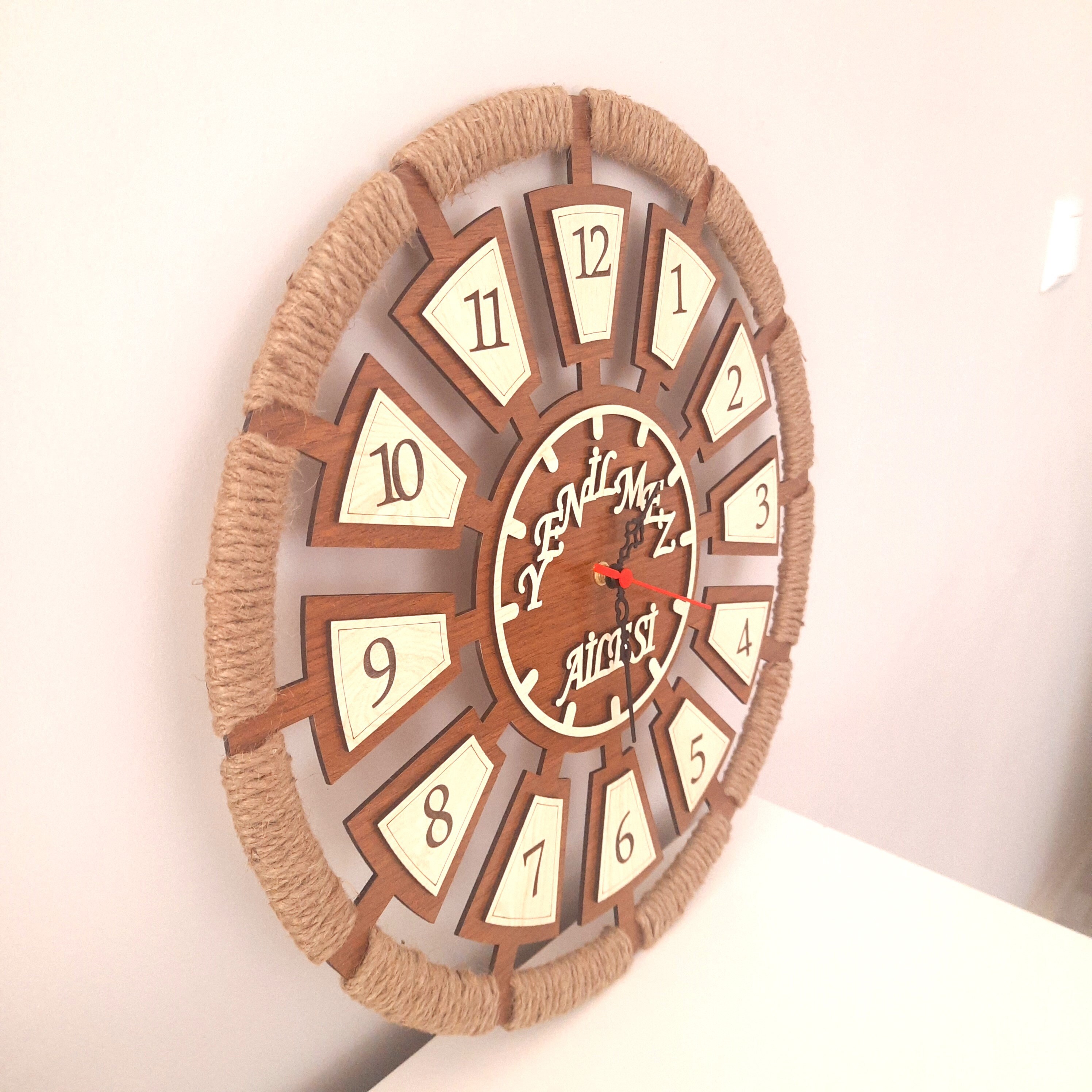 Team Roping Wall Clock Wooden Mdf Rope Wound Retro Wall Clock - Etsy