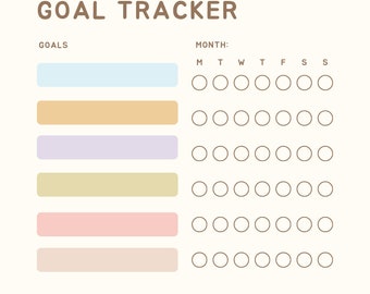 Minimalist Goal Tracker, instant download, minimal productivity planner