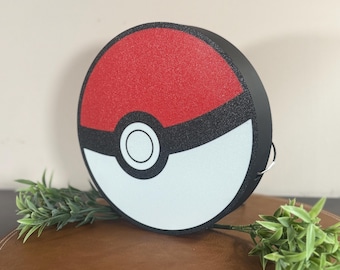 Caja de luz LED con forma de Pokébola – Decoración para la habitación Pokémon impresa en 3D con alimentación USB
