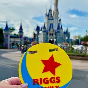 Personalized Toy Story Inspired Pixar Ball Stroller Tag | Family Name Tag | Baby Shower Gift, New Dad Gift, New Mom Gift, Baby Name Sign