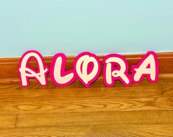 Letras personalizadas estilo Disney para guardería / Letras impresas en 3D con fuente de ratón mágico / Decoración para habitación infantil