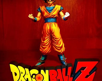 Letrero con el logo de Dragon Ball Z impreso en 3D / Decoración de anime para estantes y escritorios