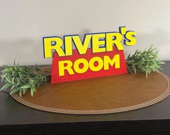 Plaque personnalisée pour enfant pour chambre à coucher inspirée du thème Toy Story