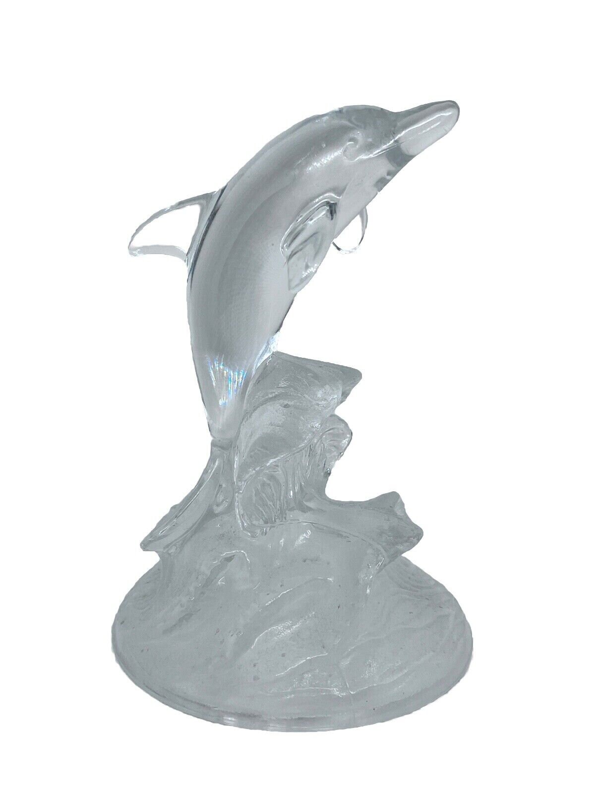 新品❣️美しい青CRYSTAL DARQUES DAUPHIN  CRISTAL D'ARQUES France Blue Clear Dolphin 24% Lead Crystal Glass