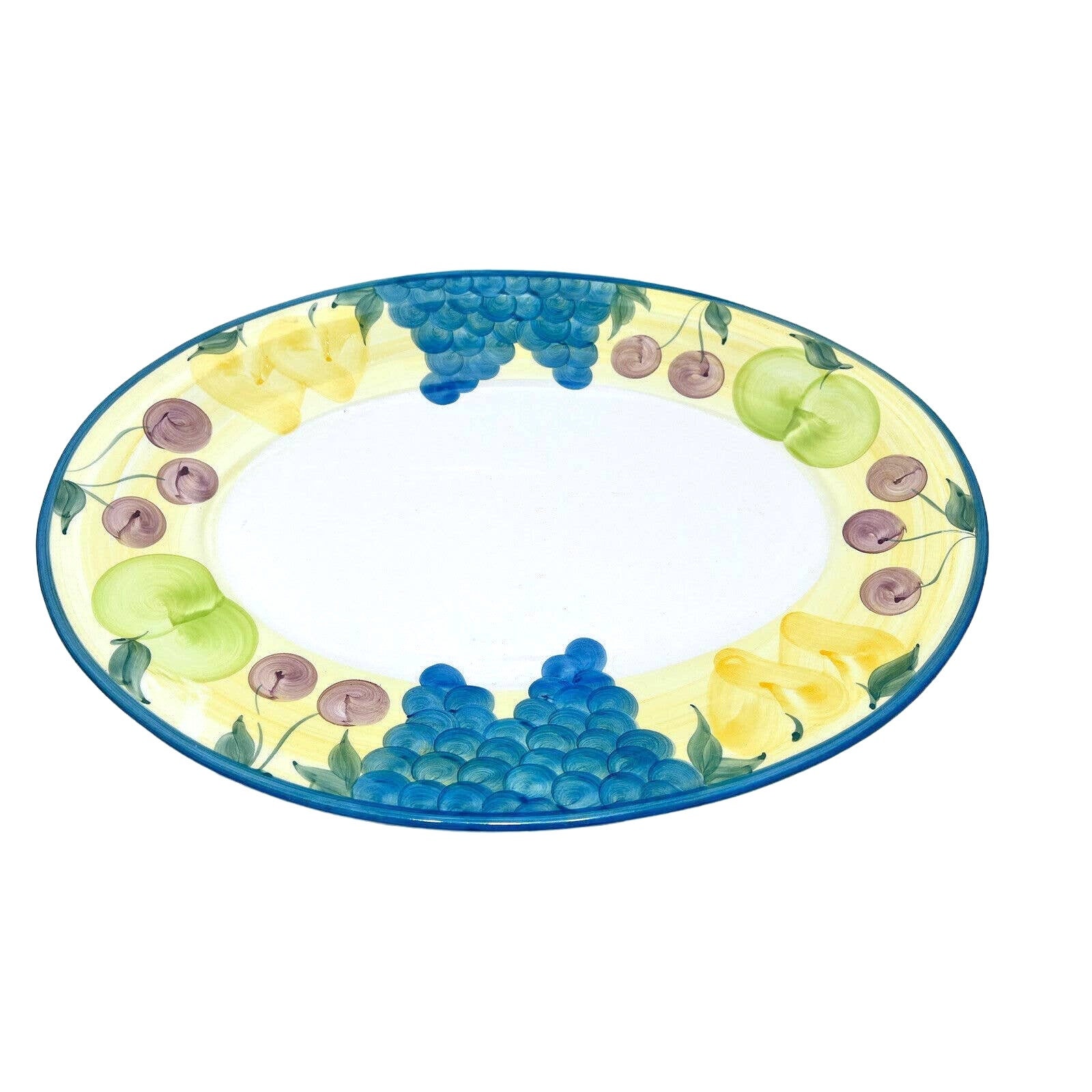 A. Santos Portugal Hand Painted Round Serving Platter 3-D