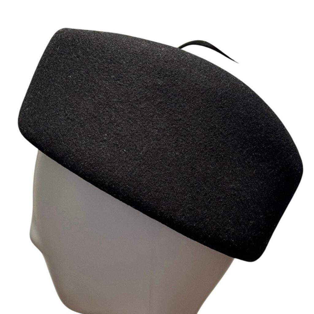 Vintage Morgan Taylor Black Wool Hat Feather Fascinator Made  display picture 2