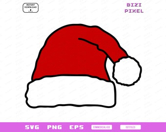 Santa Hat Svg, Red Santa Hat Png, Santa Hat Clipart, Santa Christmas Svg, Christmas Hat Svg, Santa Hat Png, Christmas 2023, 2023 New Year