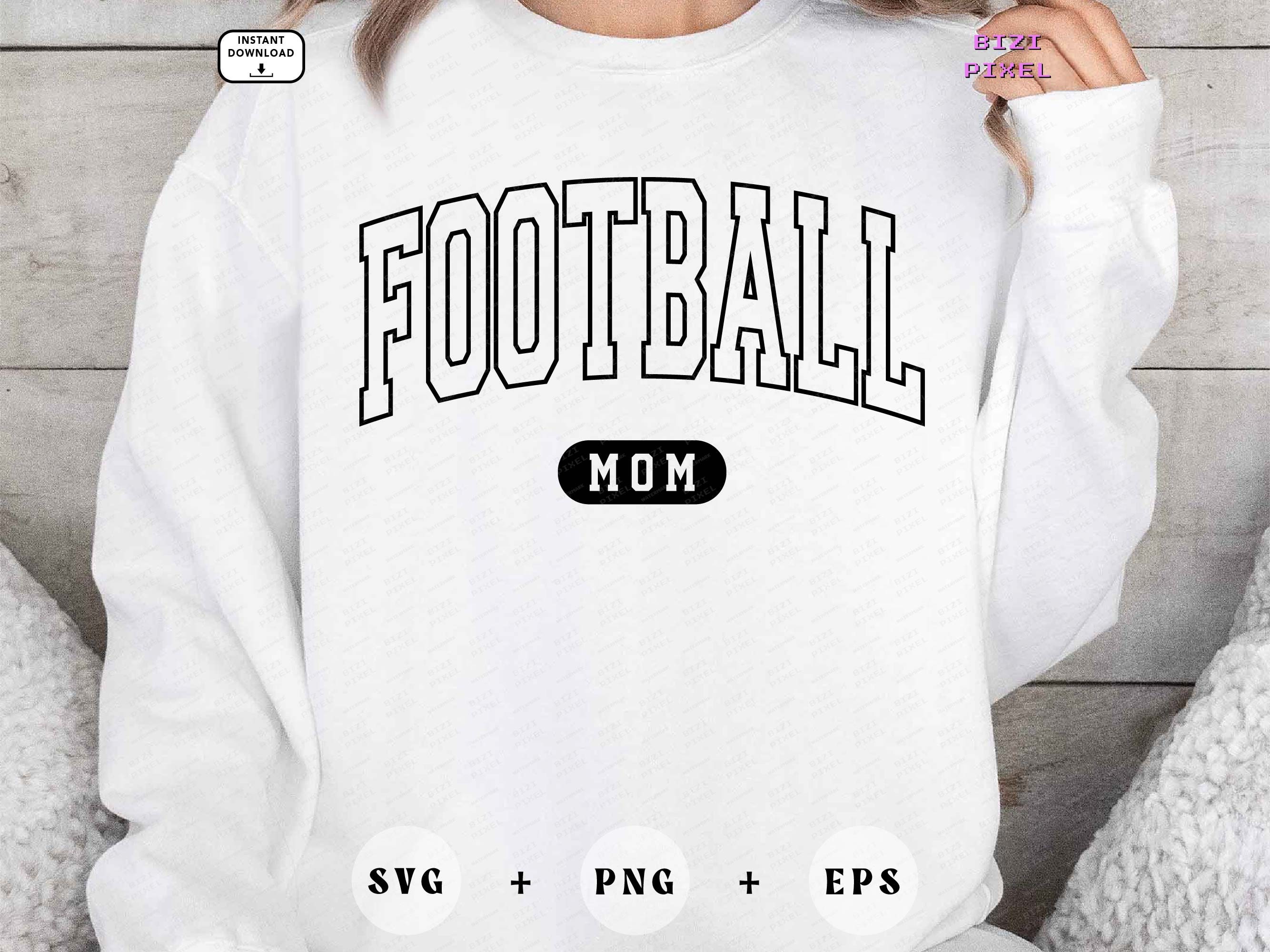 Football Mom Svg Png Eps: Outline Sublimation Design (Digital Download)