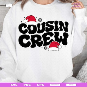 Cousin Crew Svg, Cousin Crew Png, Cousin Crew Chapéu de Papai Noel, Natal 2024 Svg, Chapéu de Papai Noel Cousin Crew, Design de Camisa de Natal, Natal Png