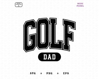 Golf Dad Varsity: SVG, Png (Digitaler Download)