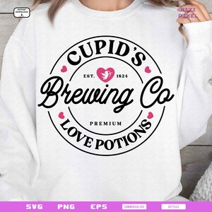 Cupid&#39;s Brewing Co SVG PNG: Valentine&#39;s Day Retro Design (Digital Download)