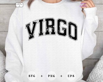 Virgo Svg, Virgo Png, Virgo Varsity, Zodiac Varsity, Horoscope Virgo, Zodiac Svg, Zodiac Png, Birthday, Distressed, Sublimation Design