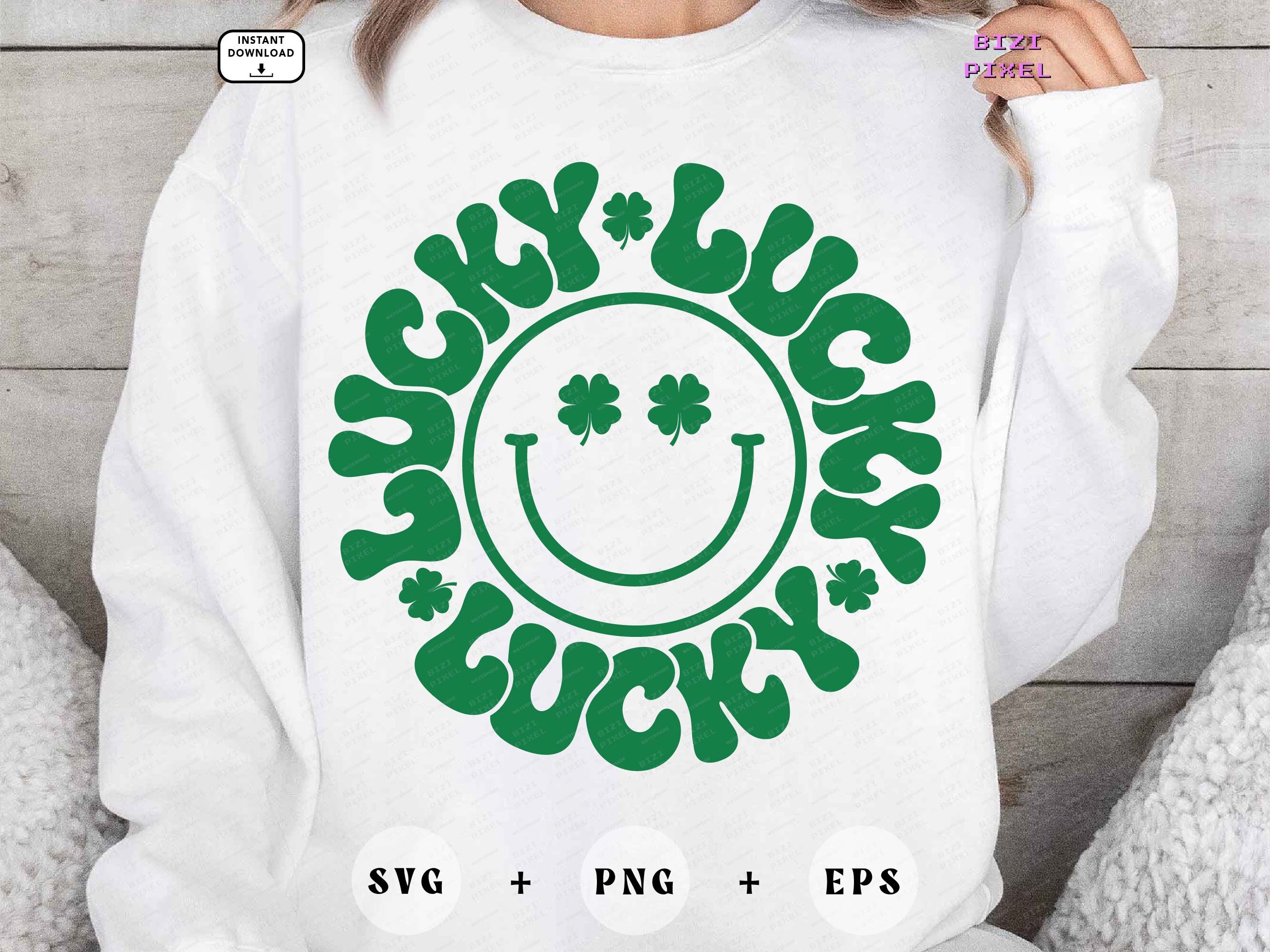 Lucky Clover Smile : Svg Png (digital Download) - Etsy