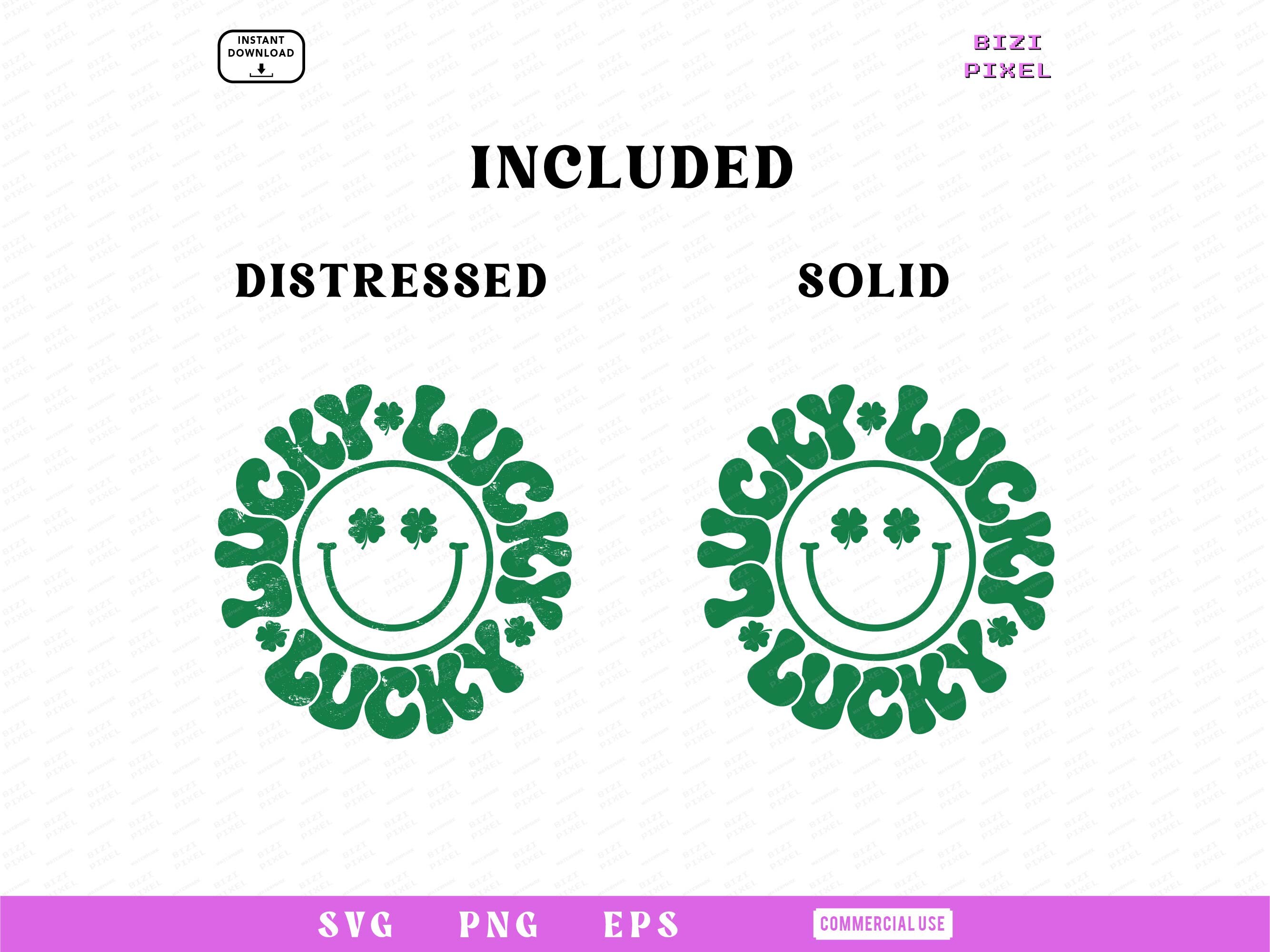 Lucky Clover Smile : Svg Png (digital Download) - Etsy