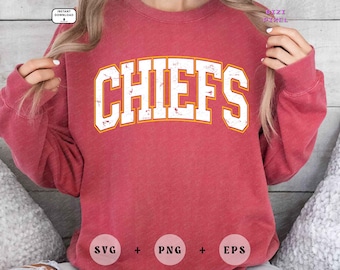 Chiefs Svg, Chiefs Png, Sublimation Design, White-Yellow, Red-Yellow