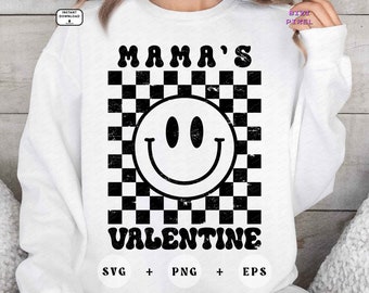 Mama's Valentine Checkered : Svg Png (Digital Download)