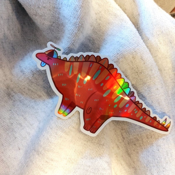 Holographic Stegosaurus Sticker