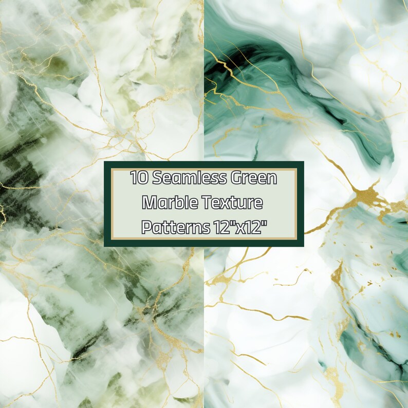 10 Seamless Green Marble Texture Patterns - Marble Textures, Digital ...