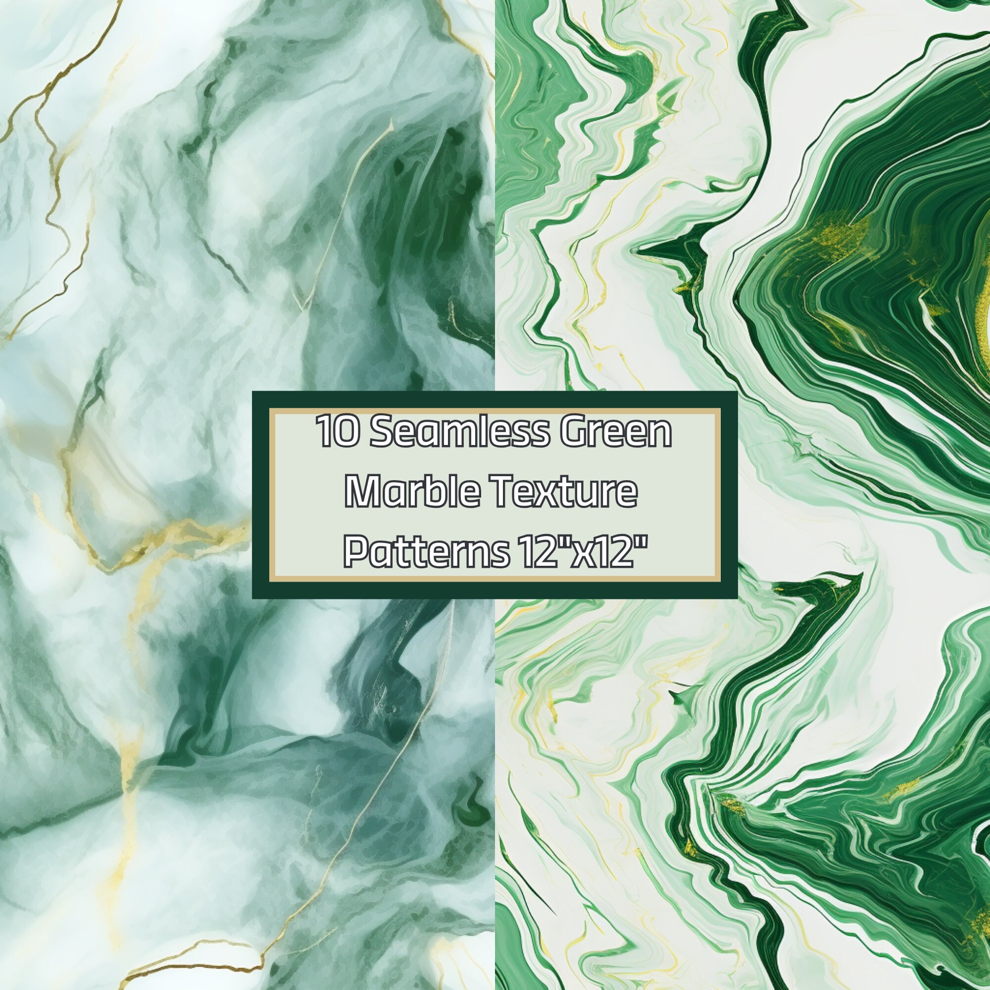 10 Seamless Green Marble Texture Patterns - Marble Textures, Digital ...