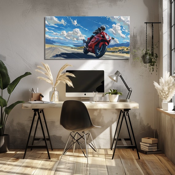 Suzuki Hayabusa 2023 [white] - Motorcycle Wall Deco Motor Line Art for A Motorcyclist Motorcycle Digital Motorsports Digital