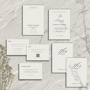 Plantilla de invitación de boda elegante Descarga de invitación de boda imprimible Invitación de boda moderna simple Canva DIY editable Boda