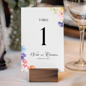 Wildflower Table Number, Wildflower Wedding, Floral Wedding Table Numbers, Colorful Wildflower Wedding Table Number, Editable Canva Template