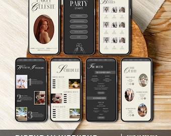 Digital Birthday Weekend Itinerary Template, Birthday Invitation Canva Template, Birthday Weekend Trip, Editable Birthday Itinerary Template