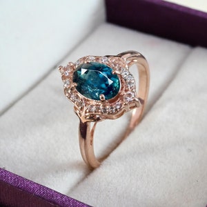 925 Sterling Silver Montana Sapphire Wedding Ring, Beautiful Handmade Ring Band Gift For Anniversary, Engagement, 14K Gold Plated Ring