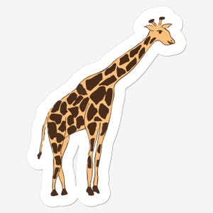 Cute Giraffe Sticker , Animal Sticker,  Giraffe Vinyl Sticker, Animal Lover , 3&quot; x 4&quot; Die Cut Sticker, Sticker for Laptops, Gym Bottle,