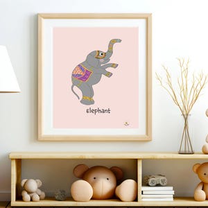 Elephant wall art  - Childrens prints - Childrens wall art  - Art for kids bedroom - Childrens art print - Wild Animals art -Jungle Theme