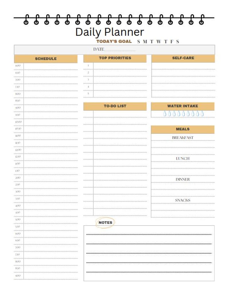 Printable Black and White Daily Planner General Fun Creative Doodle ...