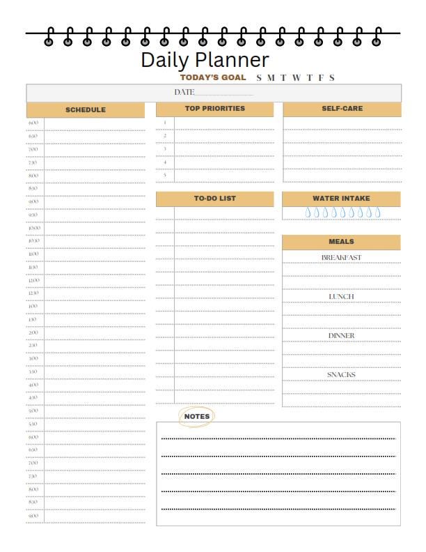 Printable Black and White Daily Planner General Fun Creative Doodle ...